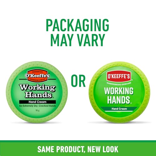 O’Keeffe’s Working Hands, 96g Jar - Hand Cream for Extremely Dry, Cracked Hands | Instantly Boosts Moisture Levels, Creates a Protective Layer & Prevents Moisture Loss O'Keeffe's