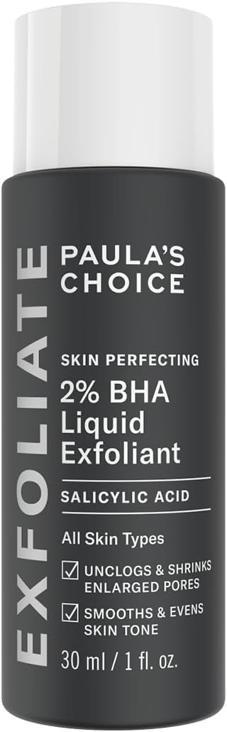 Paula's Choice SKIN PERFECTING 2% BHA Liquid Exfoliant - Face Exfoliating Peel Fights Blackheads & Enlarged Pores - for a Healthy Glow - with Salicylic Acid - Combination & Oily Skin - 30 ml Paula's