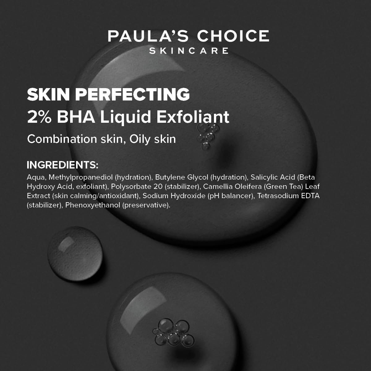 Paula's Choice SKIN PERFECTING 2% BHA Liquid Exfoliant - Face Exfoliating Peel Fights Blackheads & Enlarged Pores - for a Healthy Glow - with Salicylic Acid - Combination & Oily Skin - 118 ml Paula's