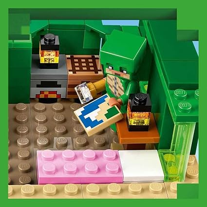 LEGO Minecraft The Turtle Beach House Animal-Care Toy for Kids, Girls and Boys Aged 8 Plus Years Old, Building Set with Characters and Figures from the Game, Gift for Gamers 21254 Lego