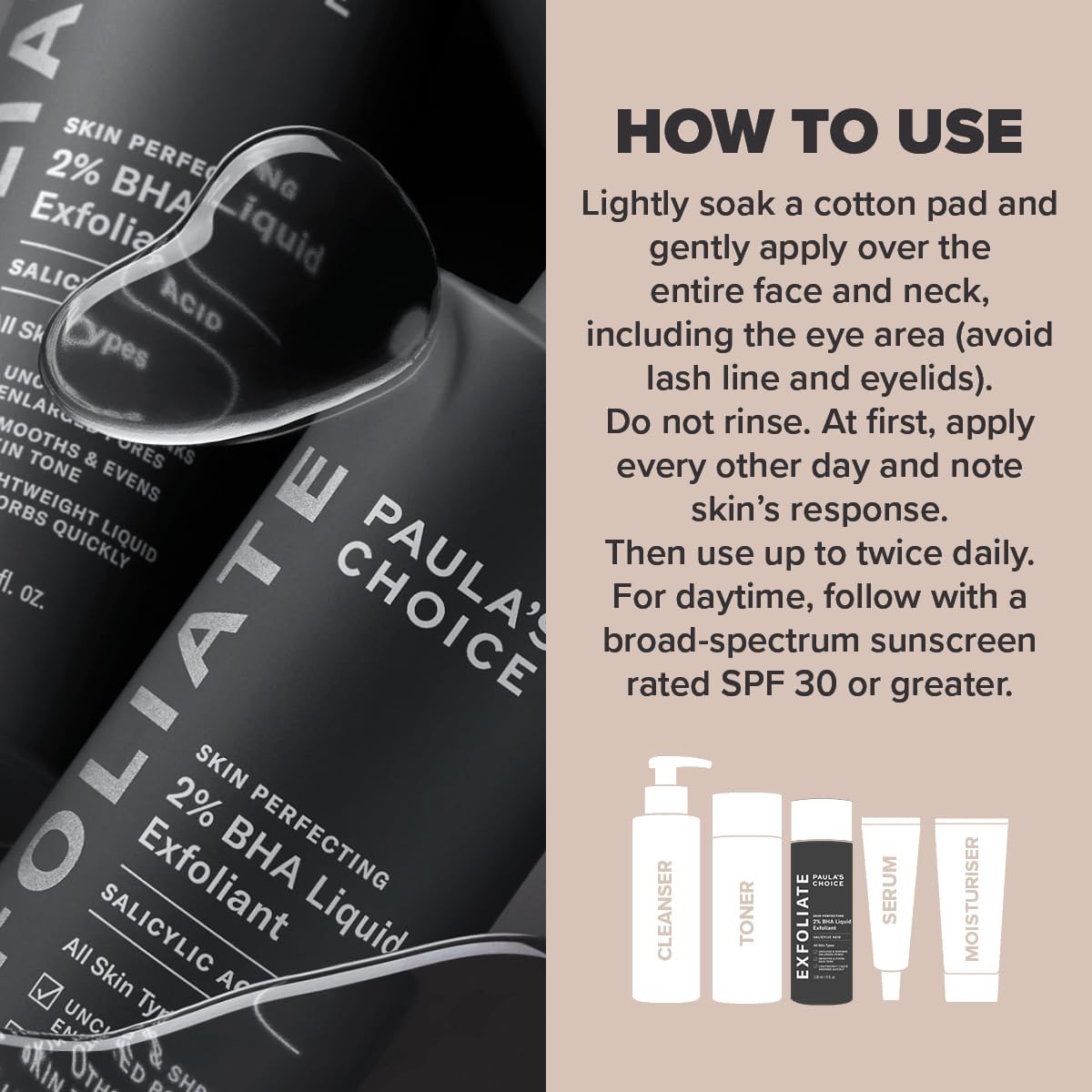 Paula's Choice SKIN PERFECTING 2% BHA Liquid Exfoliant - Face Exfoliating Peel Fights Blackheads & Enlarged Pores - for a Healthy Glow - with Salicylic Acid - Combination & Oily Skin - 118 ml Paula's