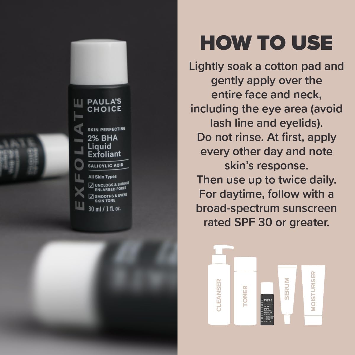 Paula's Choice SKIN PERFECTING 2% BHA Liquid Exfoliant - Face Exfoliating Peel Fights Blackheads & Enlarged Pores - for a Healthy Glow - with Salicylic Acid - Combination & Oily Skin - 30 ml Paula's