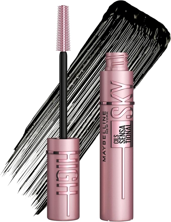 Maybelline Mascara, Lash Sensational Sky High Volumizing & Thickening, Eyelash Lengthening, Flake-Free Formula, Washable Mascara Infused with Bamboo Extract, Full Volume Mascara, Colour: Black
