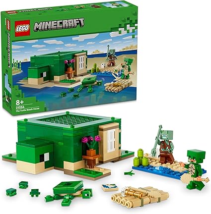 LEGO Minecraft The Turtle Beach House Animal-Care Toy for Kids, Girls and Boys Aged 8 Plus Years Old, Building Set with Characters and Figures from the Game, Gift for Gamers 21254 Lego