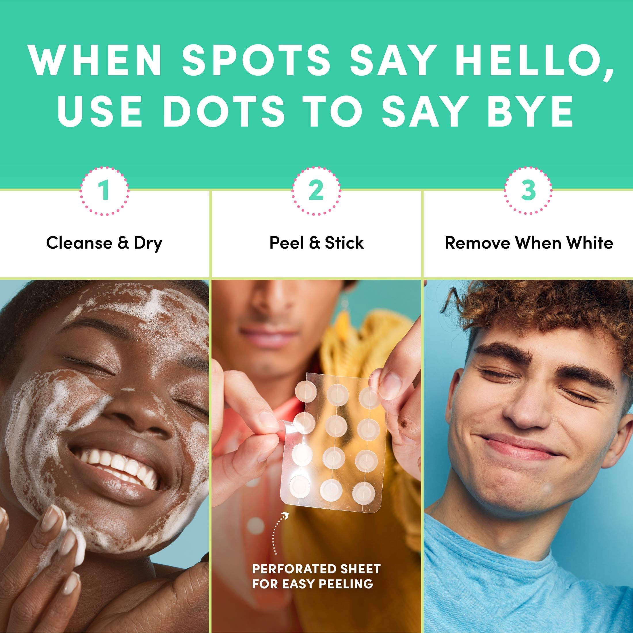 Dots for Spots Acne Patches - Pack of 24 Translucent Hydrocolloid Pimple Patch Spot Treatment Stickers for Face and Body - Fast-Acting, Vegan & Cruelty Free Skin Care Dots for Spots