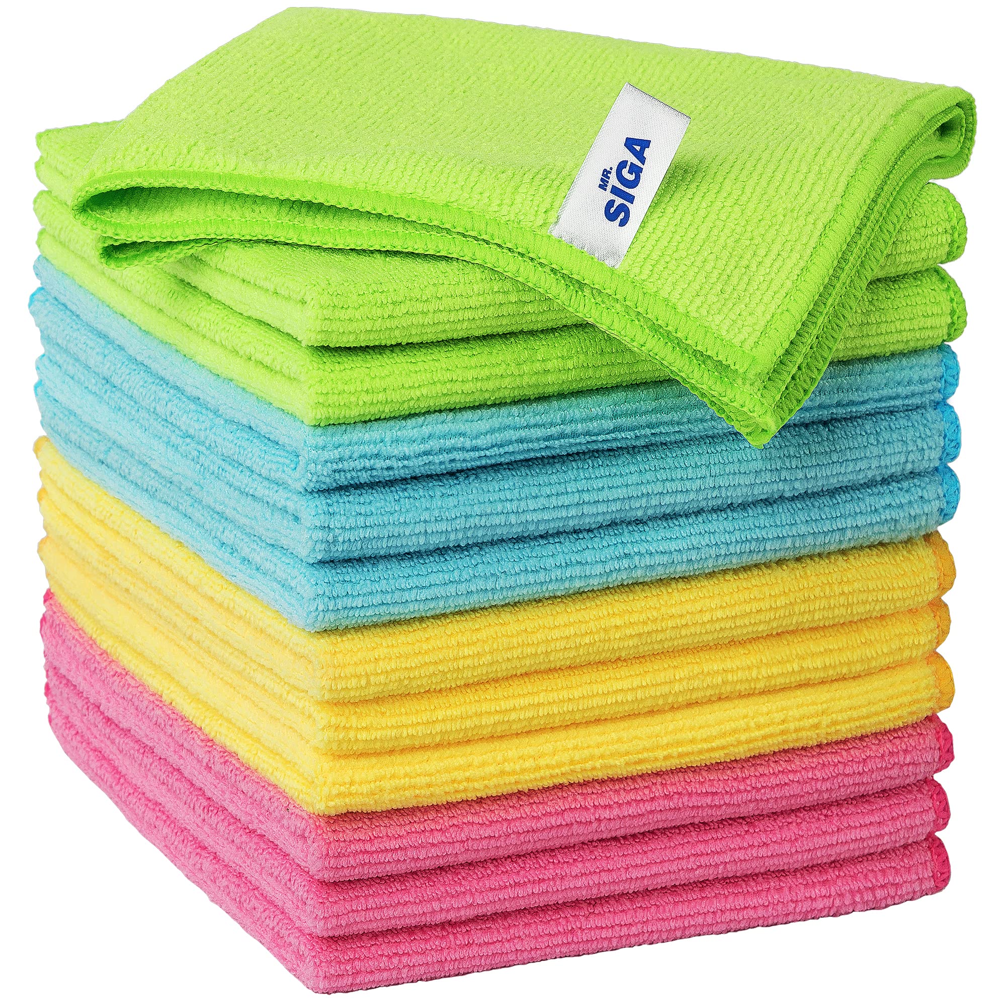 MR.SIGA Microfiber Cleaning Cloth,Pack of 12, Size:32 x 32 cm NORSONS