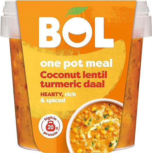 BOL Coconut Turmeric Daal One Pot Meal - Gluten-Free, Dairy-Free, Soy-Free, Vegan, 450g BOL