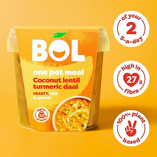 BOL Coconut Turmeric Daal One Pot Meal - Gluten-Free, Dairy-Free, Soy-Free, Vegan, 450g BOL