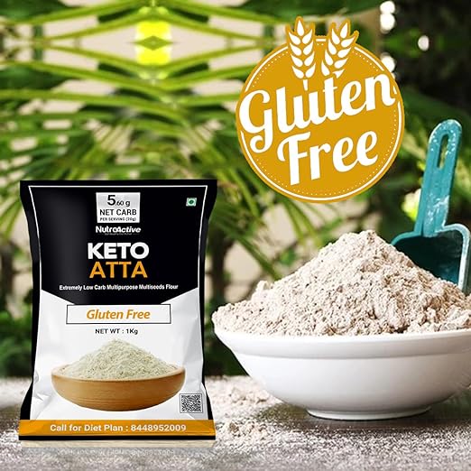 NutroActive Keto Atta Gluten Free Ultra Low Carb Flour - 1kg NutroActive