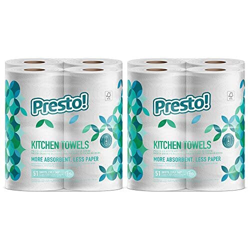 Presto! Tad Kitchen Rolls Extra Absorbent, 8 pack Presto!