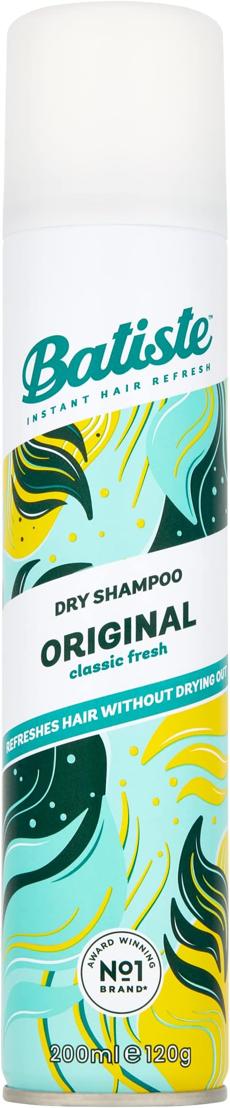 Batiste Dry Shampoo Original 200ml, Fresh & Clean Fragrance, No Rinse Spray to Refresh Hair in Between Washes Batiste