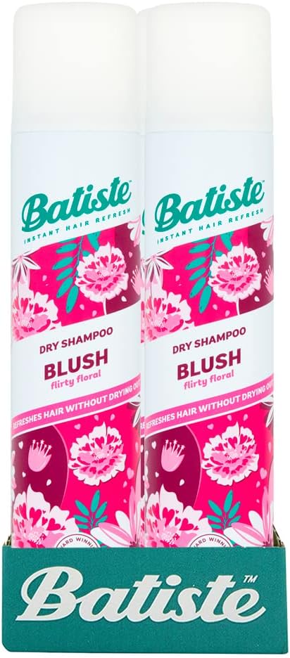 Batiste Dry Shampoo in Blush 200ml, Floral & flirty Fragrance, No Rinse Spray to Refresh Hair in Between Washes Batiste