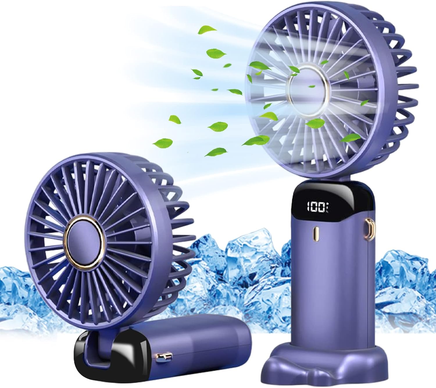 Portable Hand-held Fan Mini Folding Desk Fan Cooler Cooling USB Rechargeable Fans with 5 Speeds Jsdoin
