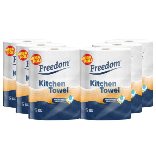 Freedom Rhino Jumbo Luxury Kitchen Towel Rolls, & Absorbent 6 Rolls Freedom