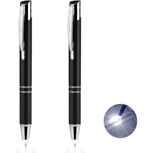 Glowseen LED Pen, 2 Pack Lighted Tip Pen Smooth Writting Ballpoint Pen,LED Powered Ink Penlights with Extra Refill and Batteries for Night Write - on OnBuy Penyeah