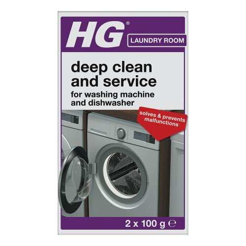HG Deep Clean & Service Washing Machine Cleaner & Dishwasher Cleaner, Dishwasher & Washing Machine Descaler, Removes Deposits, Kitchen & Laundry HG