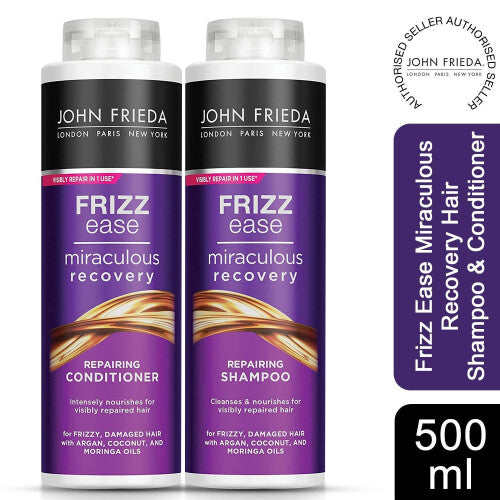 John Frieda Frizz Ease Miraculous Recovery Hair Shampoo & Conditioner Duo, 500ml NORSONS