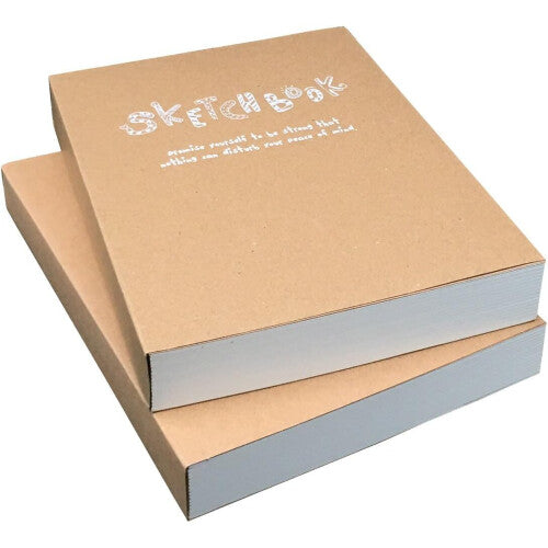 Kraft Cover Drawing Notebook & Sketchbook - Set of 2 Sketch Books - A5 Size - 128 sheets/256 pages Yadong