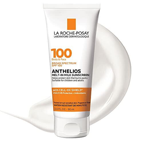 La Roche-Posay Anthelios Melt-in Milk Body & Face Sunscreen Lotion Broad Spectrum SPF 100, Oxybenzone & Octinoxate Free, Sunscreen for Kids, Adults & NORSONS