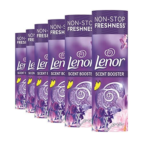 Laundry Perfume In-Wash Scent Booster Beads 245g, Exotic Bloom, Non-Stop Freshness Up To 12 Weeks In Storage x6 Lenor