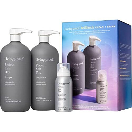 Living proof Proof Brilliantly Clean and Shiny Limited Edition Gift Set Christmas Haircare Shampoo Conditioner 1510ml NORSONS