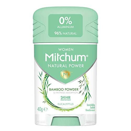 Mitchum Women 24HR Natural Vegan Deodorant Stick with 96% Natural Ingredients (40g) Aluminium Free, Eucalyptus Scent, Dermatologist Tested NORSONS
