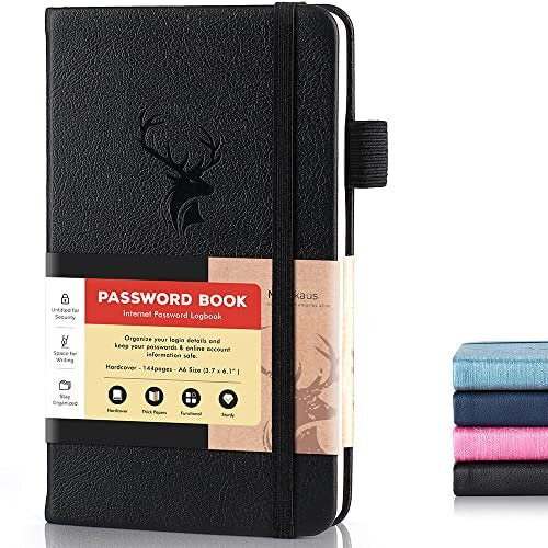 Password Book Alphabetical with Tabs.Small Password Keeper for Website Log in.Hardcover Password Notebook Pocket Size Used for Internet Address and AISBUGUR