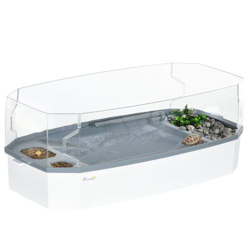 PawHut Turtle Tank for Turtles, Terrapin, Small Reptiles - White PawHut