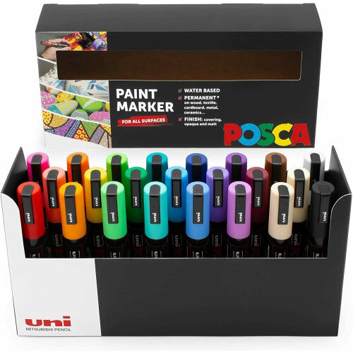 POSCA - PC-5M - Paint Marker Art Pens - 1.8-2.5mm - Deskset of 23 Colours Posca