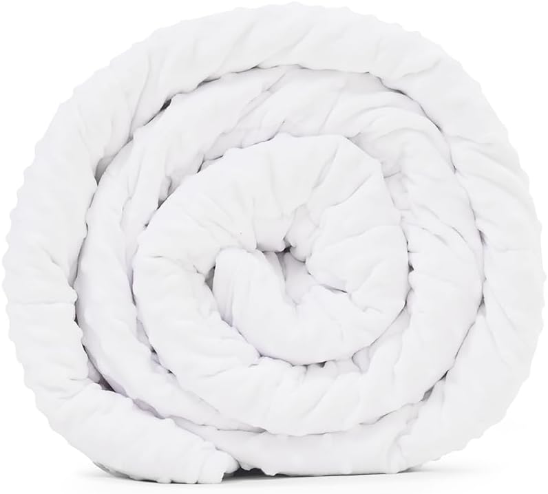 TONGDADA Minky Weighted Blanket | 60''x80'',10lbs | Cozy and Soft Minky Weighted Throw Blanket | Luxury Velvet with Premium Glass Beads | White Minky