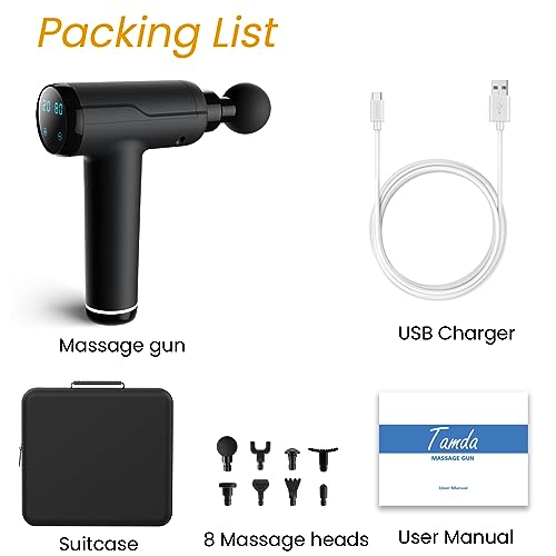 Massage Gun Deep Tissue, Portable Muscle Massage Device with 8 Massage Heads, 2024 Massager 20 Speeds with LCD Touch Screen, Featuring Quiet Glide Technology, Powerful Cordless Percussion NORSONS