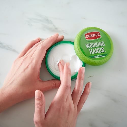 O’Keeffe’s Working Hands, 96g Jar - Hand Cream for Extremely Dry, Cracked Hands | Instantly Boosts Moisture Levels, Creates a Protective Layer & Prevents Moisture Loss O'Keeffe's