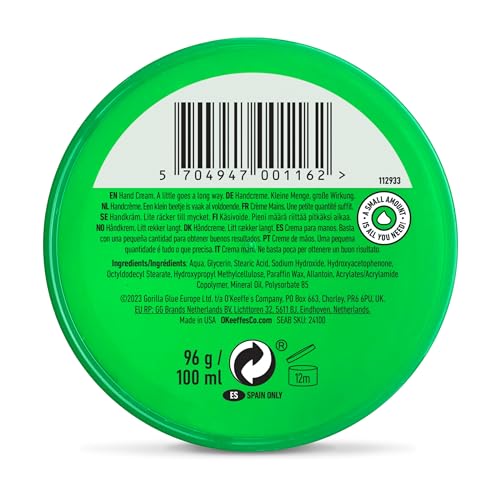 O’Keeffe’s Working Hands, 96g Jar - Hand Cream for Extremely Dry, Cracked Hands | Instantly Boosts Moisture Levels, Creates a Protective Layer & Prevents Moisture Loss O'Keeffe's