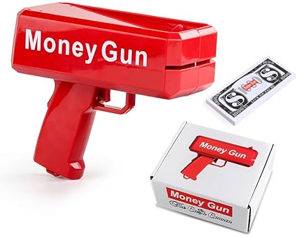 Rain Money Gun Paper Spary Machine Toy Gun Money Gun with 100 Pcs Play Money Cash Gun Party Supplies NORSONS