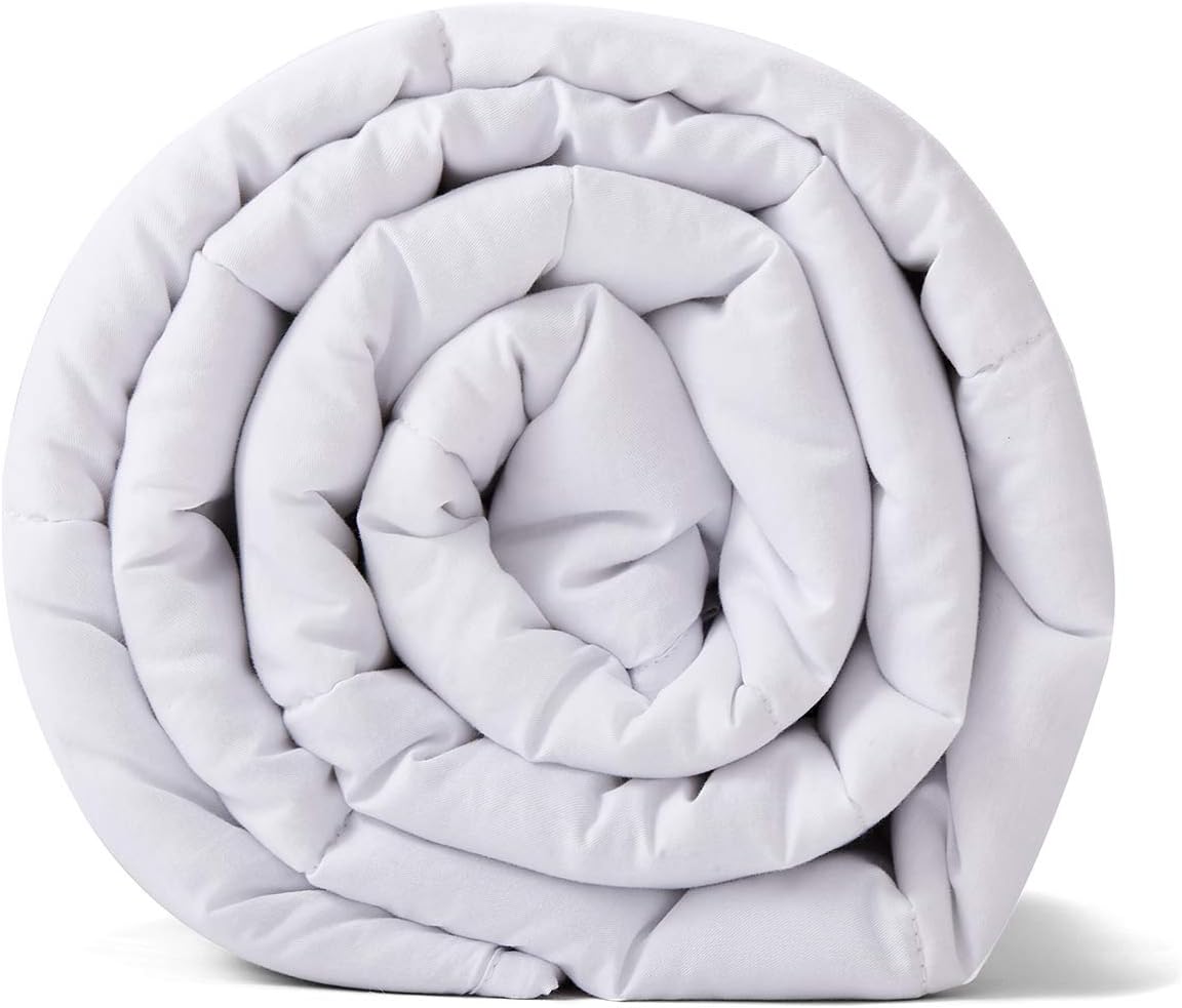 TONGDADA Minky Weighted Blanket | 60''x80'',10lbs | Cozy and Soft Minky Weighted Throw Blanket | Luxury Velvet with Premium Glass Beads | White Minky