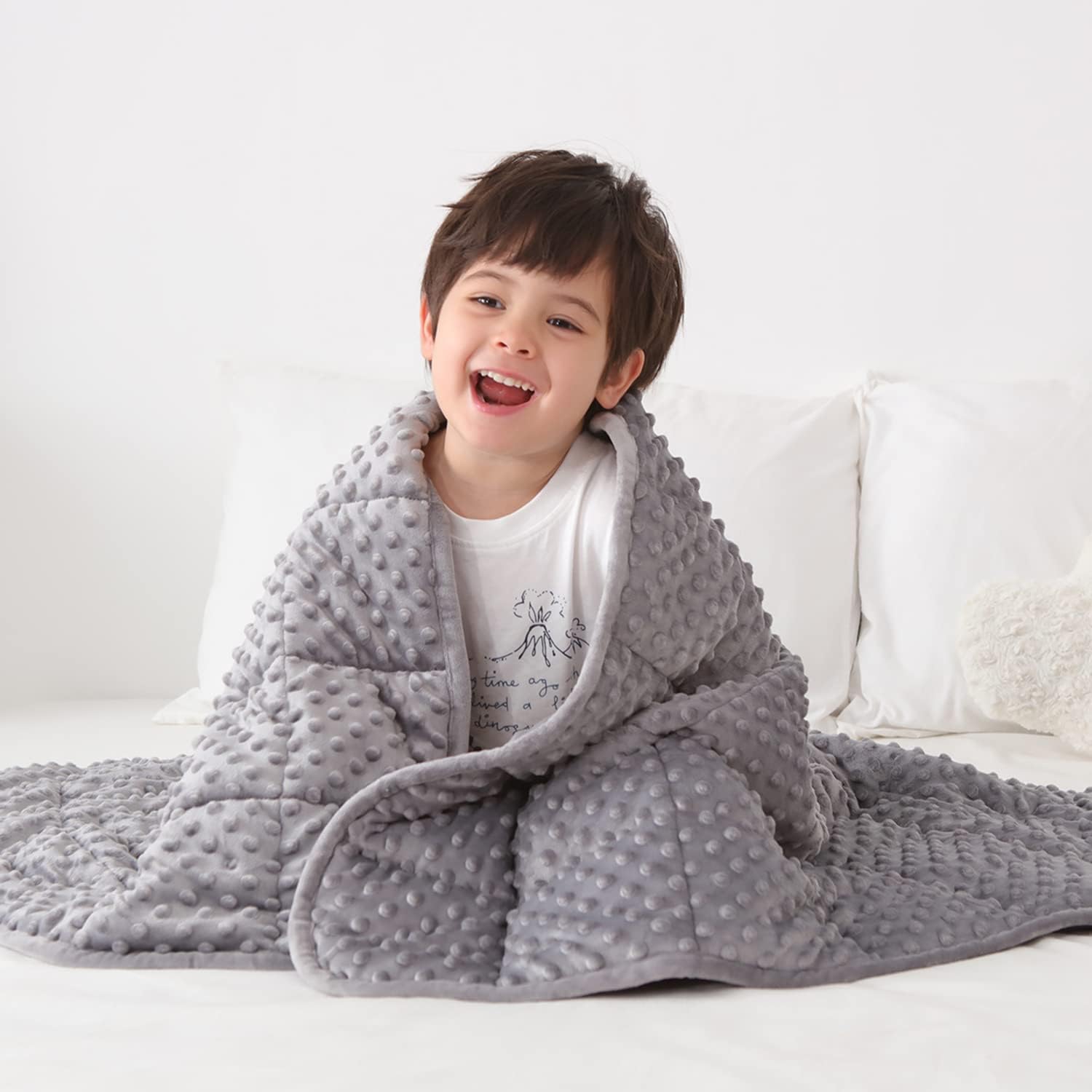 Weighted Blanket Twin 12lbs for Adult(48"×72",Gray) Breathable Soft Minky Weighted Throw Blanket for All Season,Heavy Blanket with Premium Glass Beads