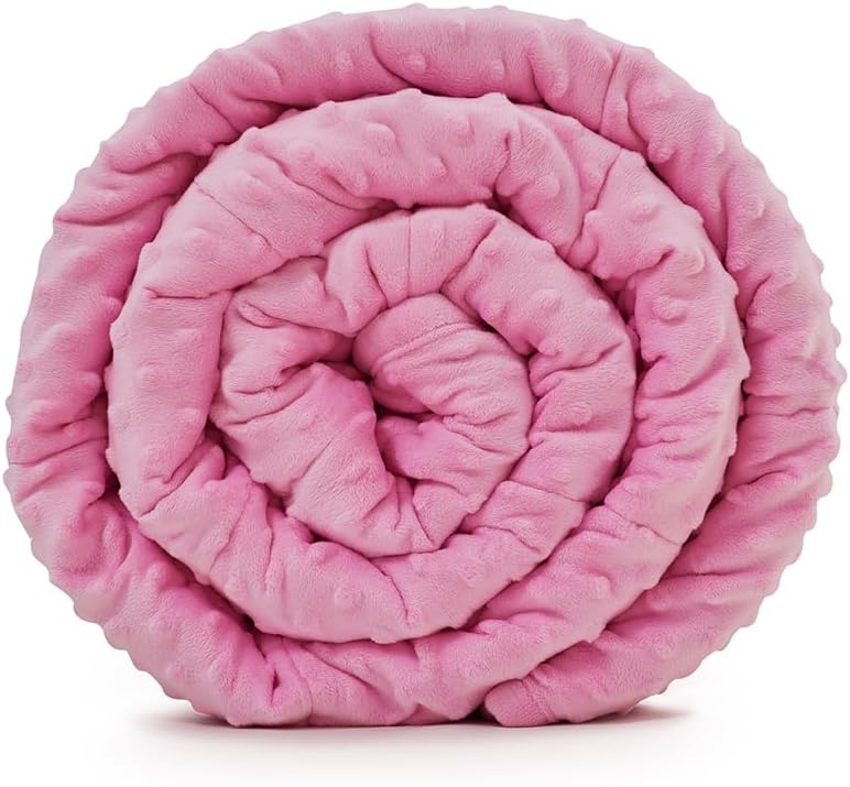 TONGDADA Minky Weighted Blanket | 60''x80'',10lbs | Cozy and Soft Minky Weighted Throw Blanket | Luxury Velvet with Premium Glass Beads | White Minky