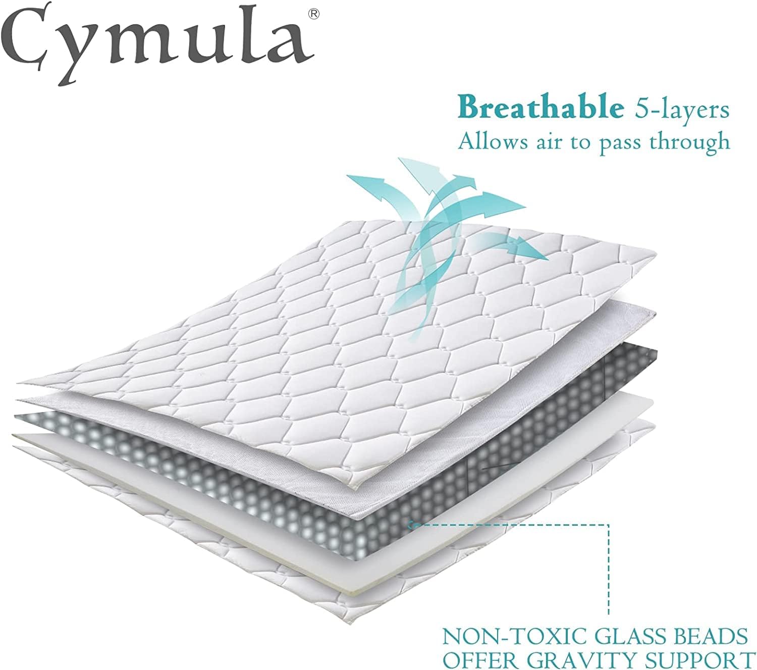 CYMULA Weighted Blanket for Adults (20lbs 60"x80" Queen Size) - Cooling Breathable Heavy Blankets for Summer Winter - Ultra Microfiber Soft Comfort Throw with Glass Beads - Gifts for Men/Women