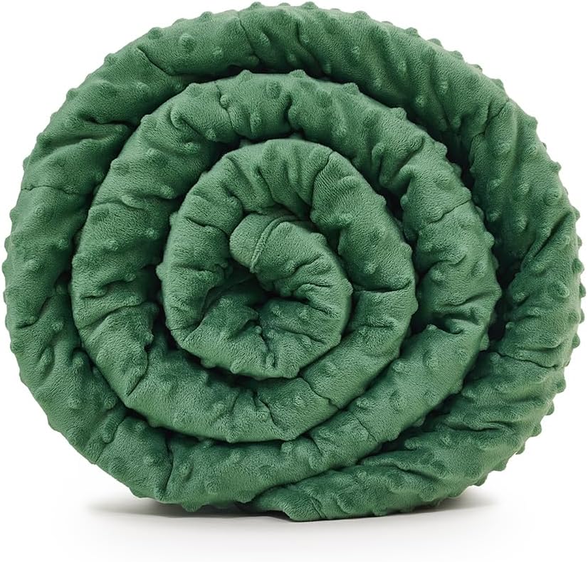 TONGDADA Minky Weighted Blanket | 60''x80'',10lbs | Cozy and Soft Minky Weighted Throw Blanket | Luxury Velvet with Premium Glass Beads | White Minky