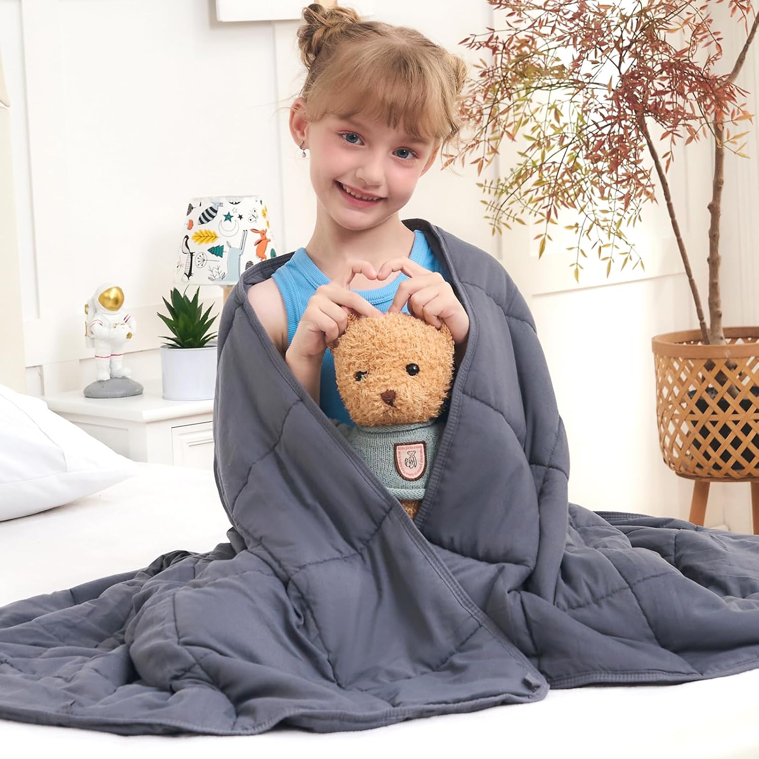 Weighted Lap Blanket for Adults 5lbs, 24"x29" Cooling Heavy Blanket, Portable Travel Weighted Blankets, Soft Small Blankets for Sleeping, Navy Blue