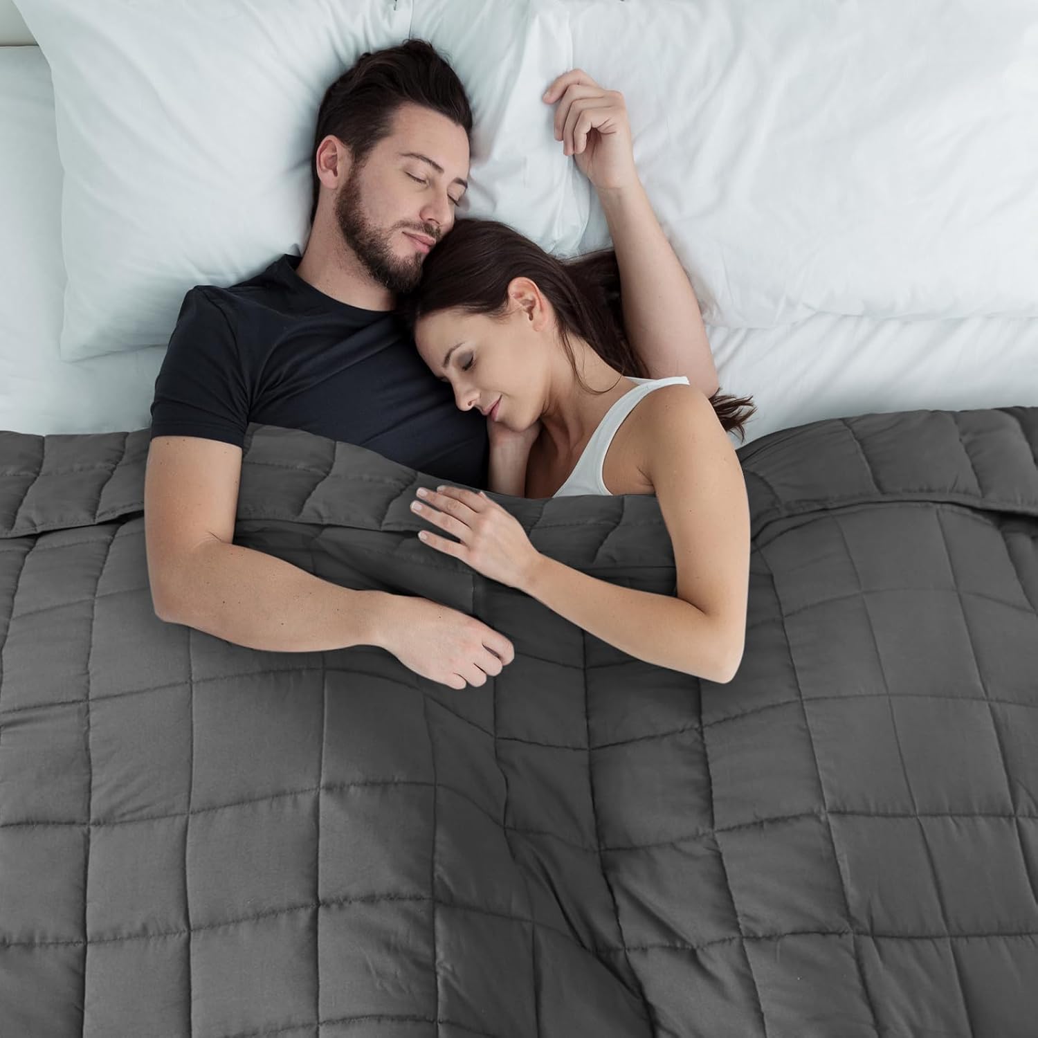 CYMULA Weighted Blanket for Adults (20lbs 60"x80" Queen Size) - Cooling Breathable Heavy Blankets for Summer Winter - Ultra Microfiber Soft Comfort Throw with Glass Beads - Gifts for Men/Women