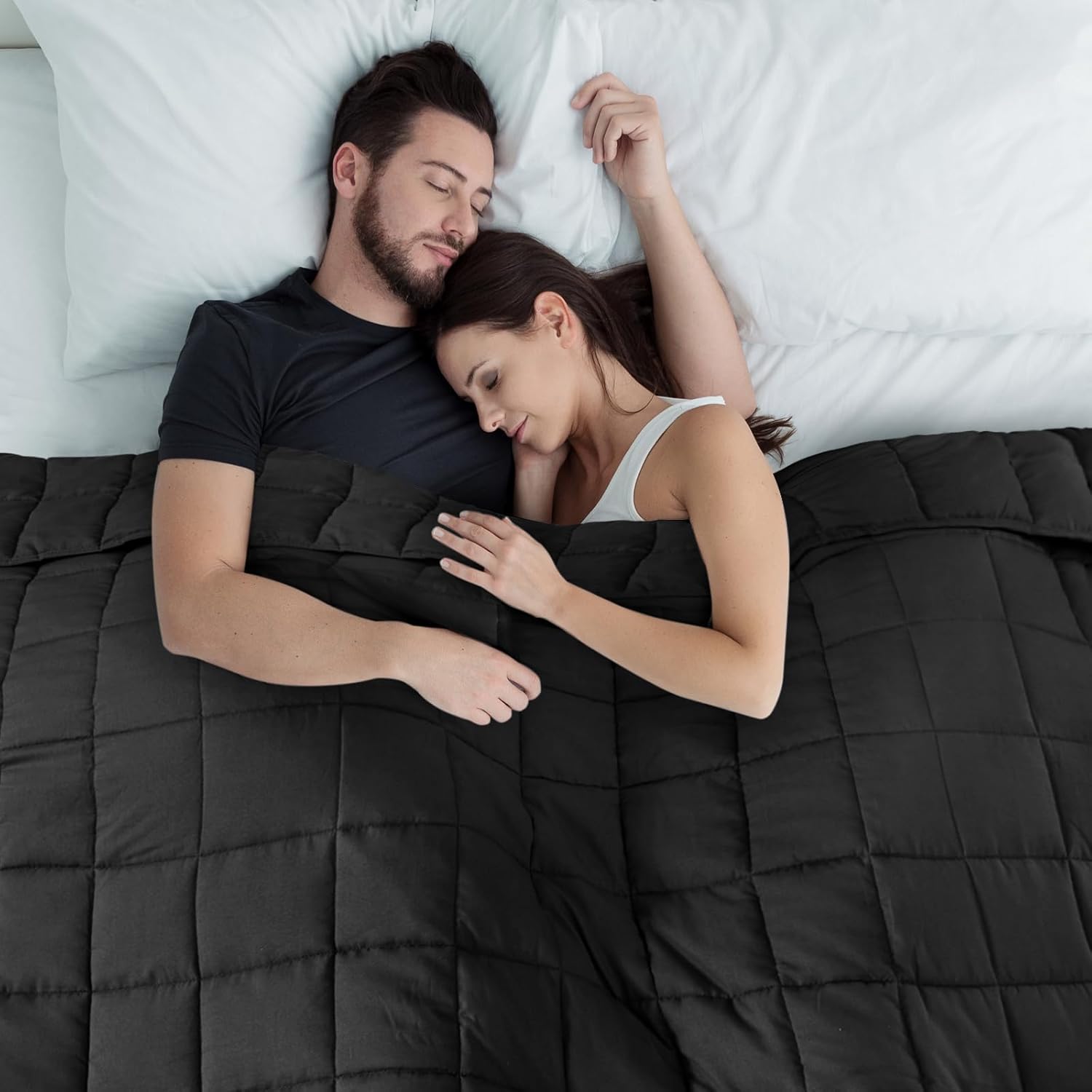 CYMULA Weighted Blanket for Adults (20lbs 60"x80" Queen Size) - Cooling Breathable Heavy Blankets for Summer Winter - Ultra Microfiber Soft Comfort Throw with Glass Beads - Gifts for Men/Women