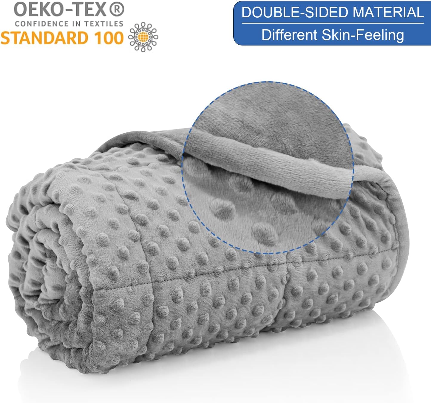 Weighted Blanket Twin 12lbs for Adult(48"×72",Gray) Breathable Soft Minky Weighted Throw Blanket for All Season,Heavy Blanket with Premium Glass Beads