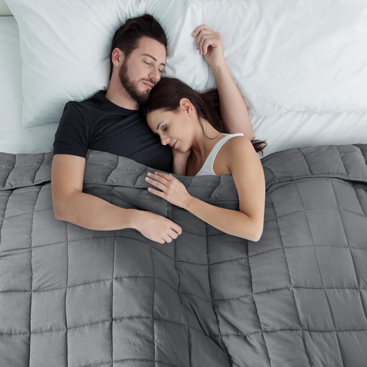 CYMULA Weighted Blanket for Adults (20lbs 60"x80" Queen Size) - Cooling Breathable Heavy Blankets for Summer Winter - Ultra Microfiber Soft Comfort Throw with Glass Beads - Gifts for Men/Women