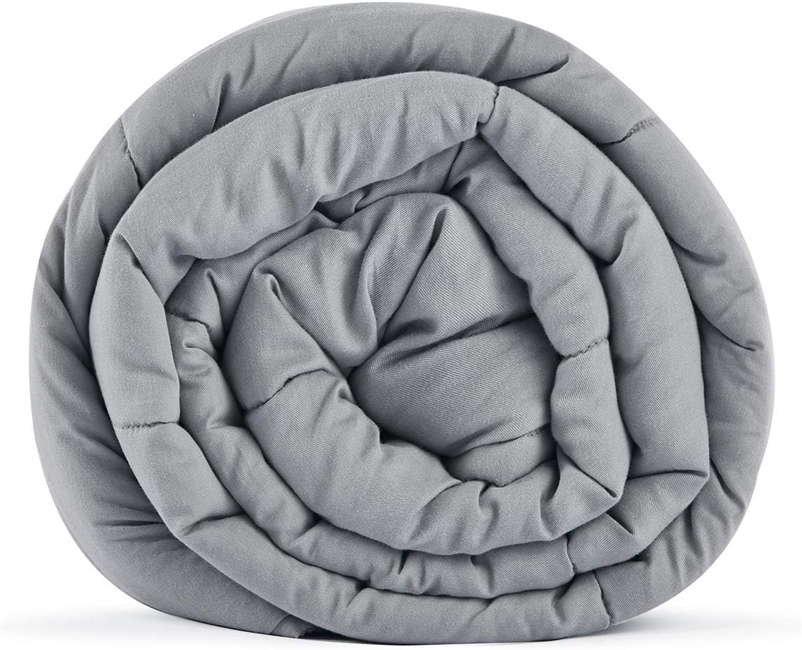 TONGDADA Minky Weighted Blanket | 60''x80'',10lbs | Cozy and Soft Minky Weighted Throw Blanket | Luxury Velvet with Premium Glass Beads | White Minky