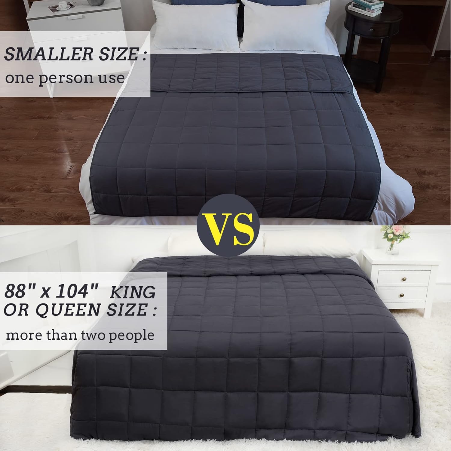 Weighted Blanket 20lbs King Size Dark Grey 88"x104" Weighted Blankets for Adults Heavy Blanket are Comfortable and Cozy