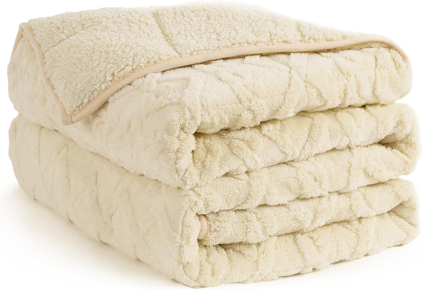 Topblan Weighted Blanket Queen Size 15lbs, Adult Weighted Blankets with Cozy Warm Sherpa for Sleeping and Calming, Jacquard Heavy Blanket for Couch Bed, Grey, 60 x 80 inches