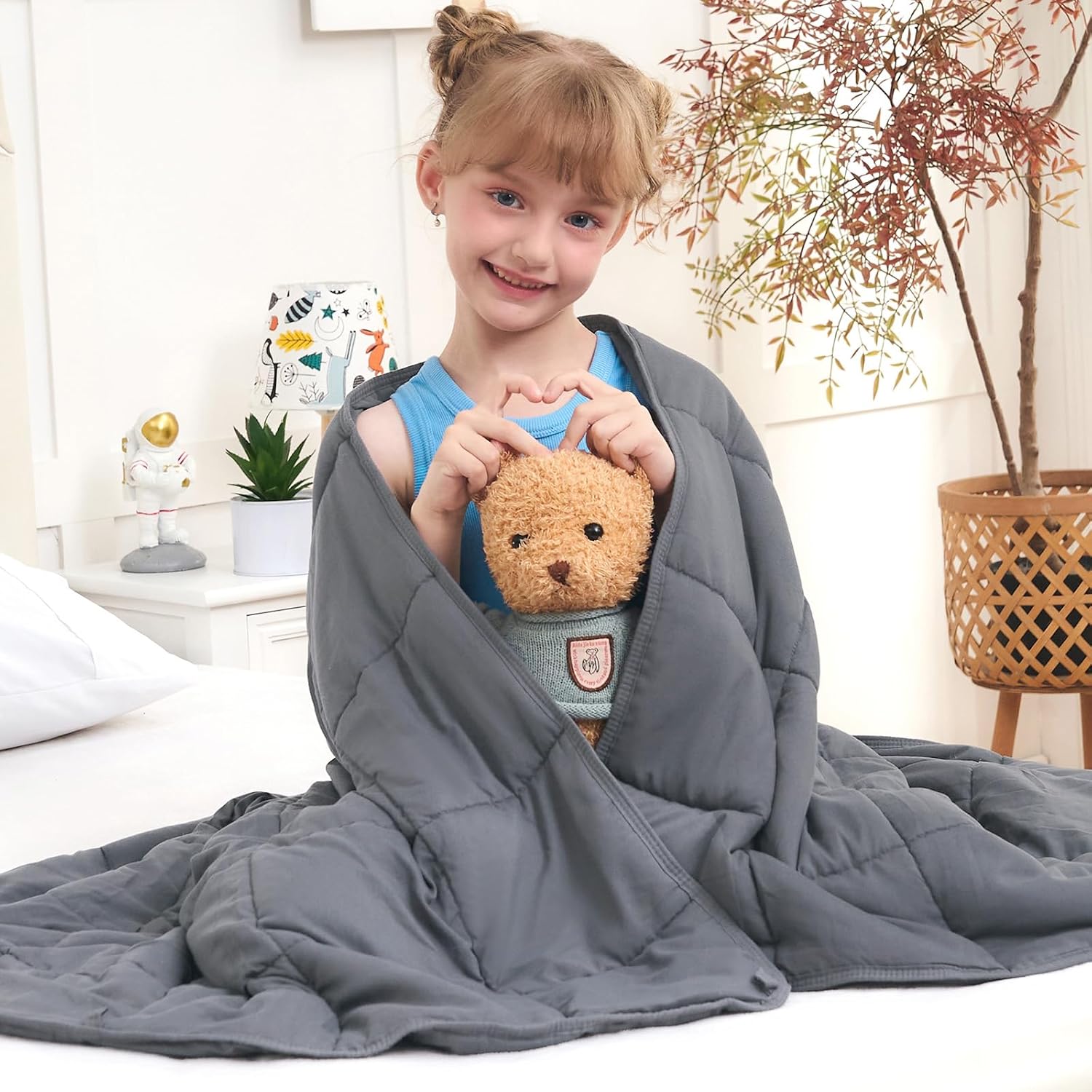 Weighted Lap Blanket for Adults 5lbs, 24"x29" Cooling Heavy Blanket, Portable Travel Weighted Blankets, Soft Small Blankets for Sleeping, Navy Blue
