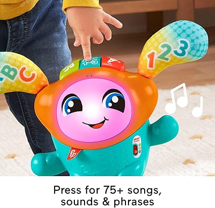 Fisher-Price DJ Bouncin’ Beats UK version, Baby Toys 12+ Months | Baby Sensory Toys for 1 Year Old Boys | Musical Toys for 1 Year Old Girls | Babies 1st Birthday Gifts for Girls | 9-36m, HJP92 Fisher-Price