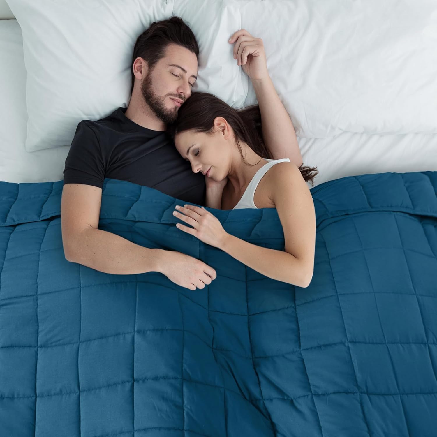 CYMULA Weighted Blanket for Adults (20lbs 60"x80" Queen Size) - Cooling Breathable Heavy Blankets for Summer Winter - Ultra Microfiber Soft Comfort Throw with Glass Beads - Gifts for Men/Women